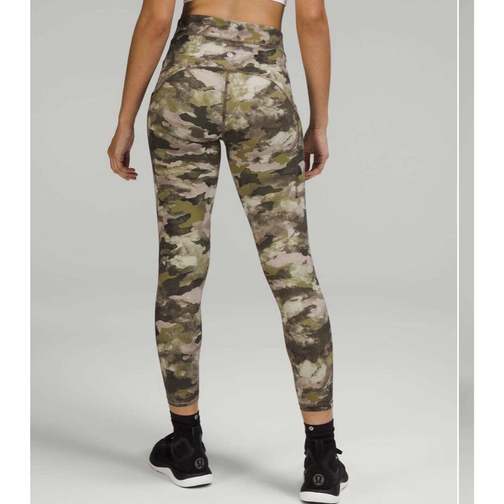 Lululemon Power Thru 25" Camo Wash Juniper Green Multi NWOT - Picture 3 of 7